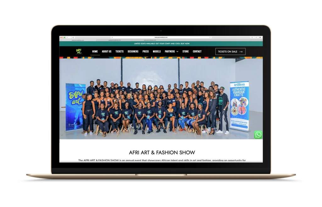 Afri Art Fashion Show website by KasiryeLabs