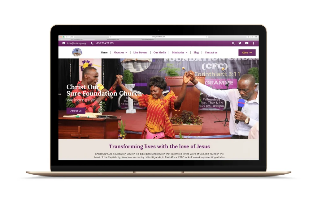 Christ Our Sure Foundation Church website by KasiryeLabs