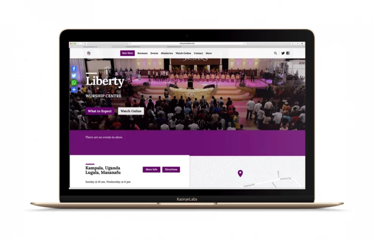Liberty Worship Centre website by KasiryeLabs