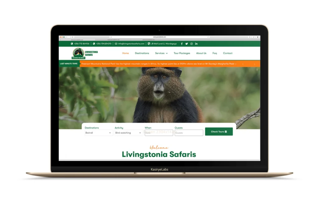 Livingstonia Safaris website by KasiryeLabs