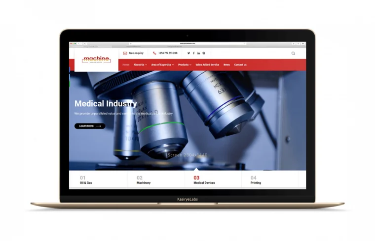 Machine Lube Services website by KasiryeLabs