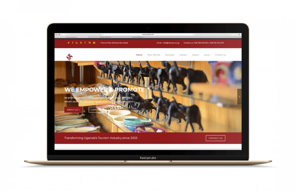 National Arts and Crafts Association of Uganda website by KasiryeLabs