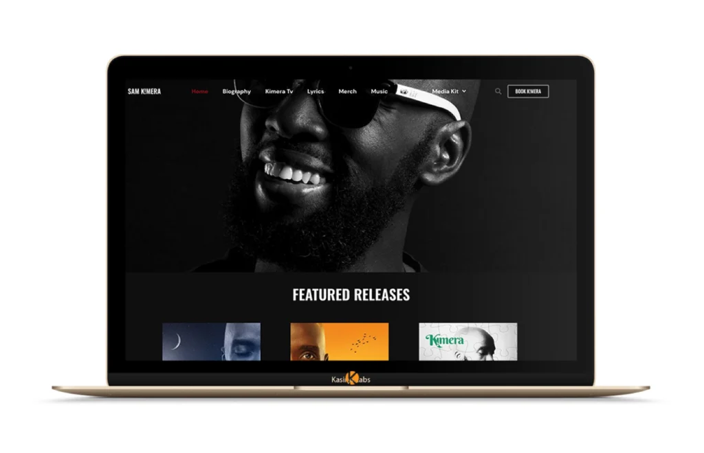 Sam Kimera Music website by KasiryeLabs