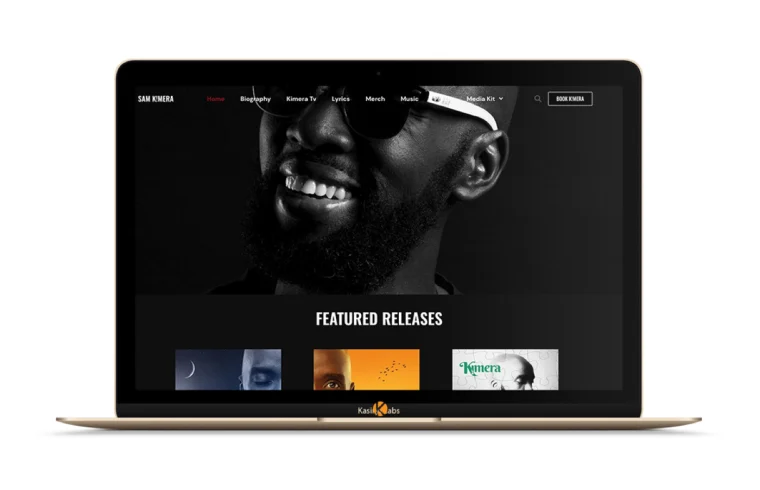 Sam Kimera Music website by KasiryeLabs