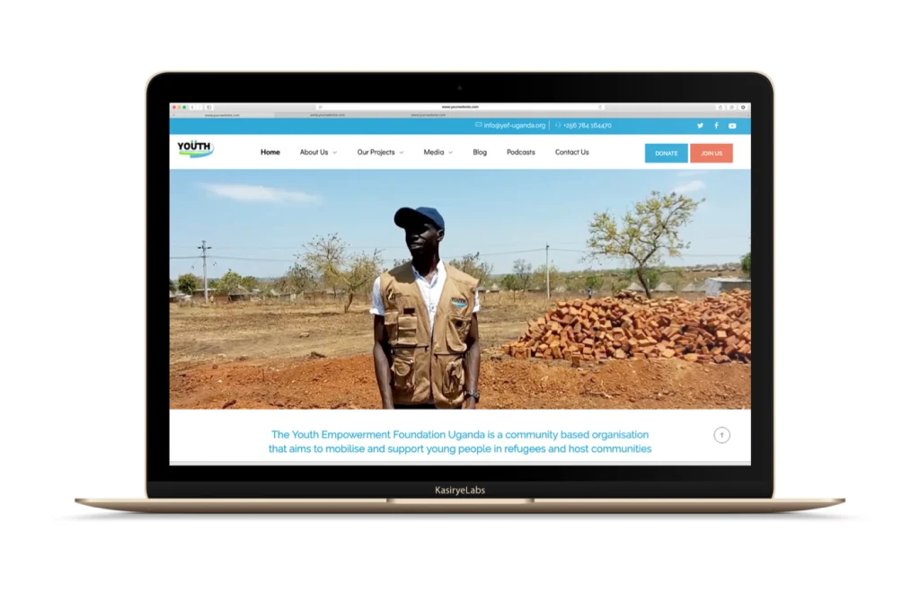 The Youth Empowerment Foundation website by KasiryeLabs